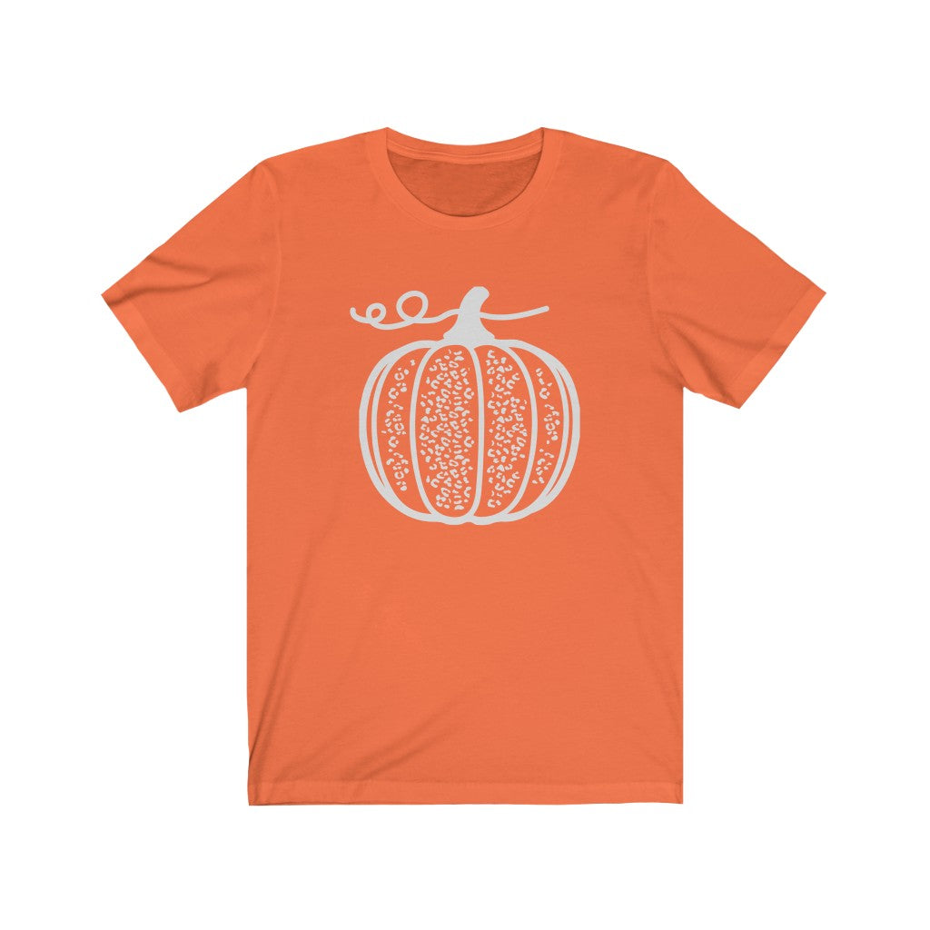 Leopard Print Pumpkin Short Sleeve Tee T-Shirt