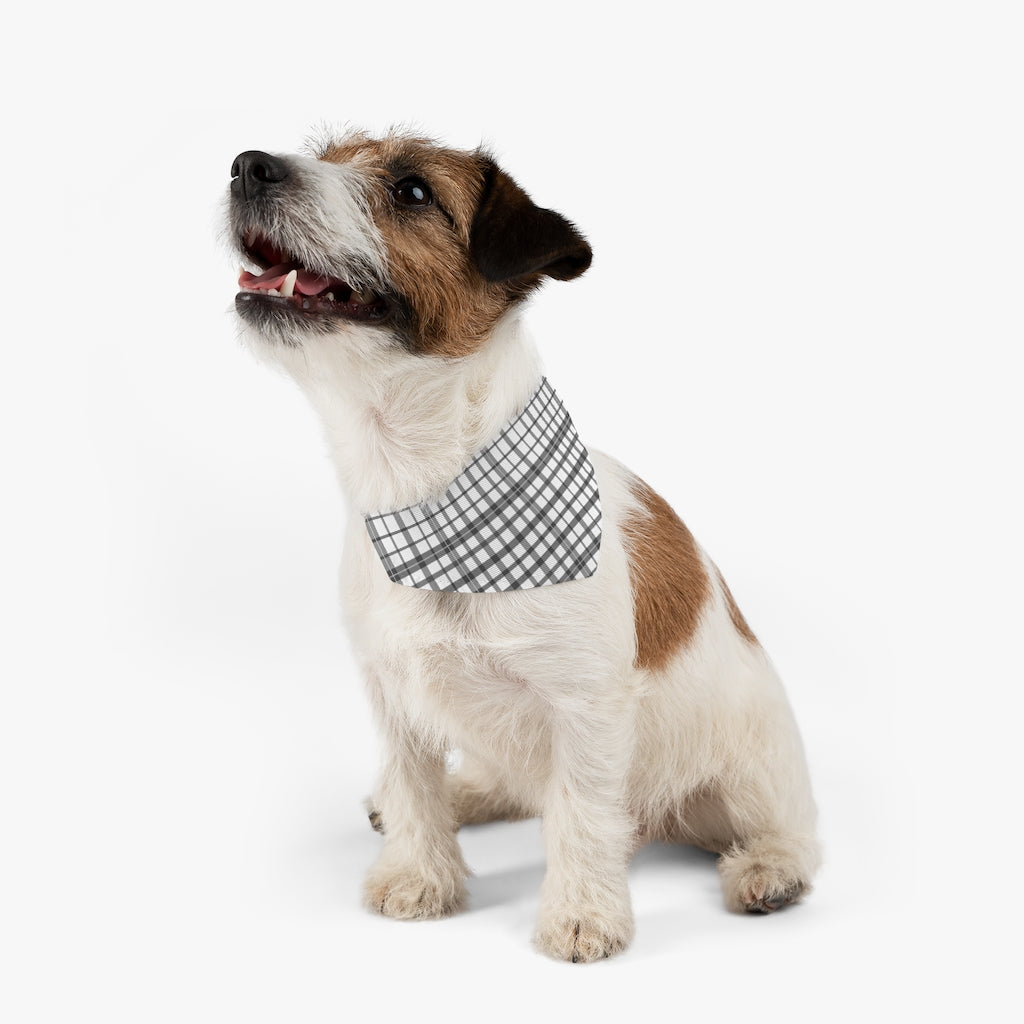 Plaid Pet Bandana Collar, Pet Bandana, Black and White Pet Collar, Buffalo Plaid, Fall Pet Bandana Pets
