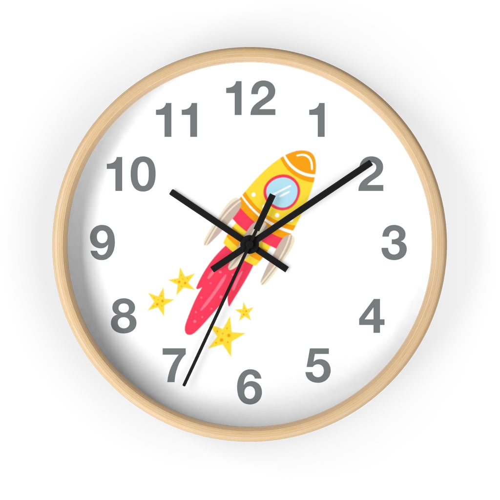 Rocket Ship Wall clock, Space Themed Decor, Astronaut Clock Home Decor