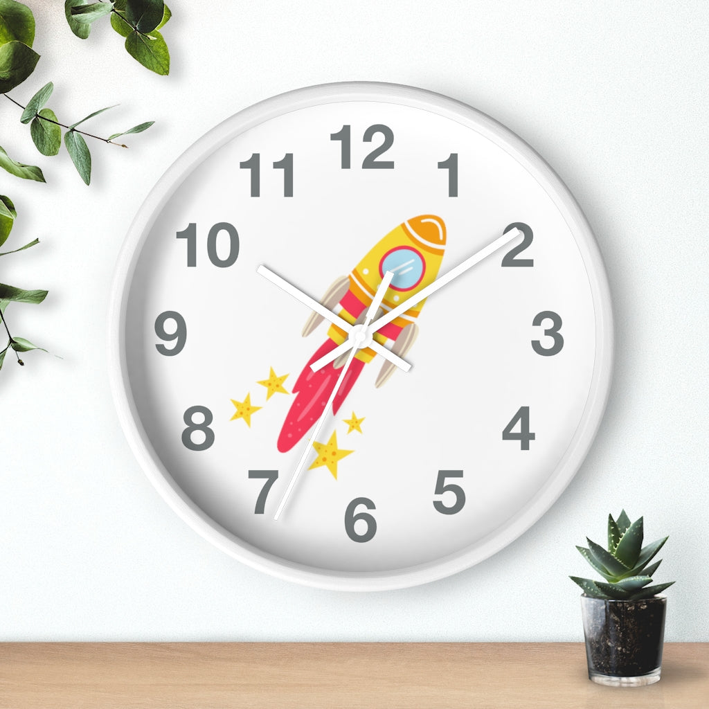 Rocket Ship Wall clock, Space Themed Decor, Astronaut Clock Home Decor