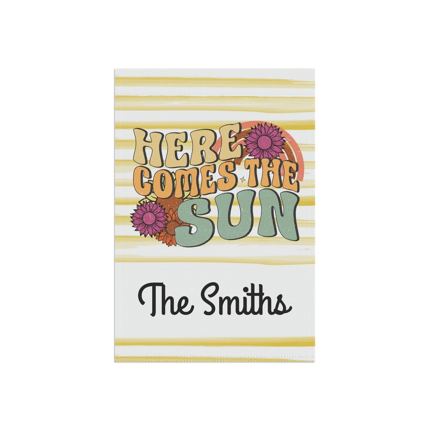 Personalized Summer Here Comes The Sun Garden Flag