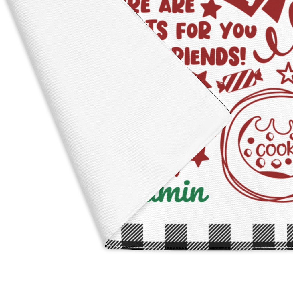 Personalized Milk and Cookies for Santa Placemat Home Decor