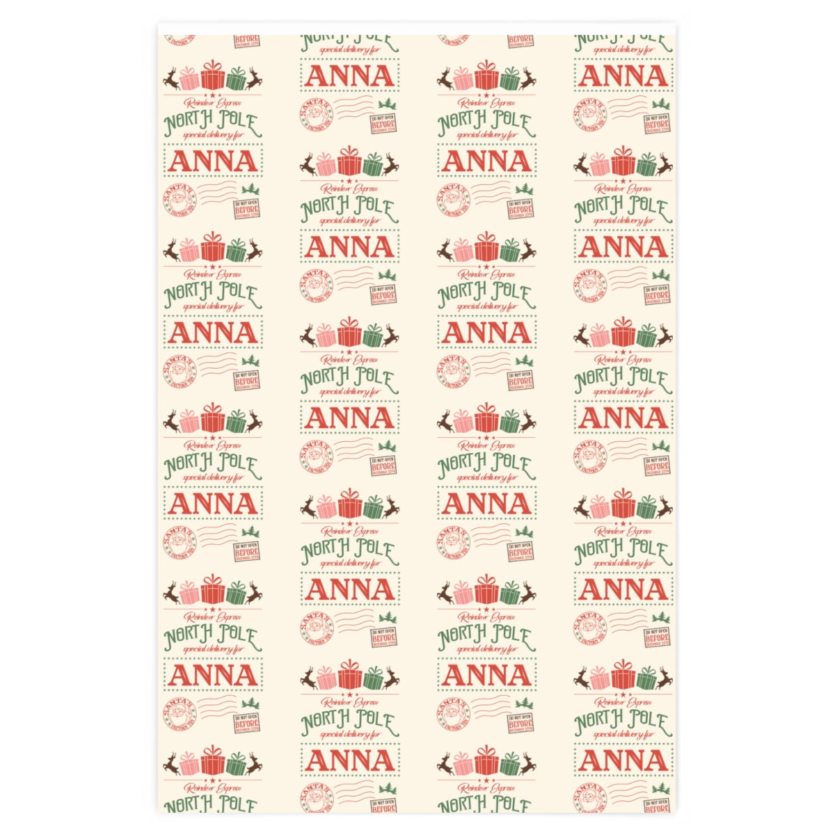 Personalized North Pole Special Delivery Christmas Wrapping Paper