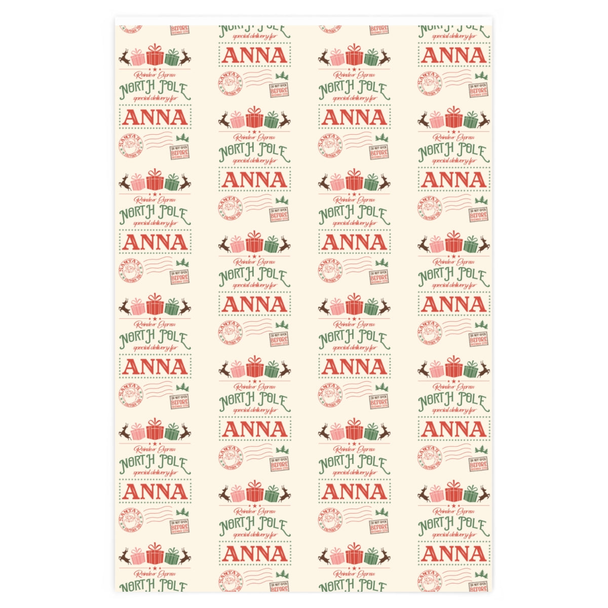 Personalized North Pole Special Delivery Christmas Wrapping Paper