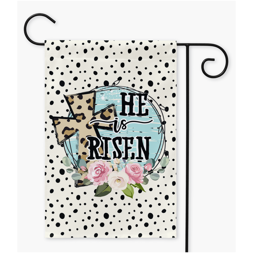 He is Risen Easter Garden Flag Flag
