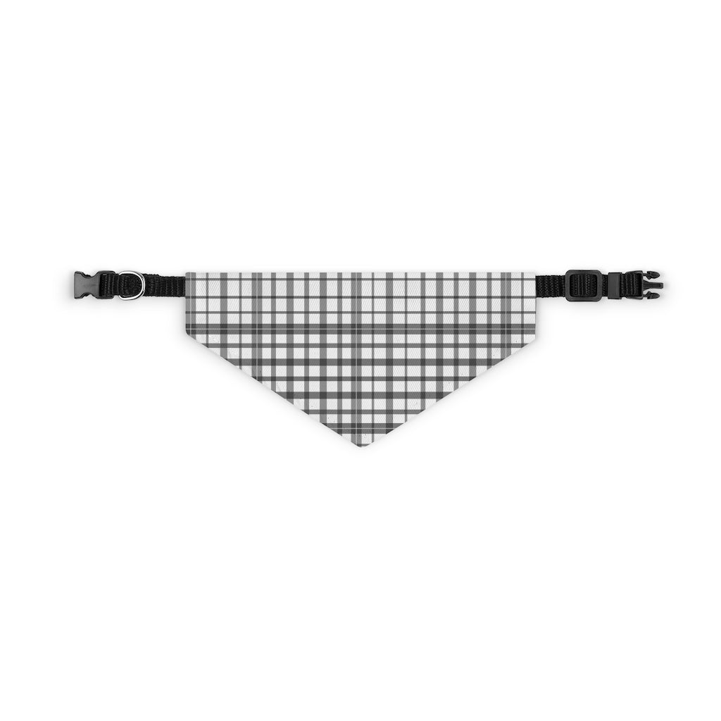 Plaid Pet Bandana Collar, Pet Bandana, Black and White Pet Collar, Buffalo Plaid, Fall Pet Bandana Pets