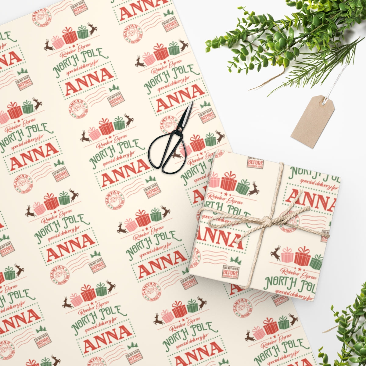 Personalized North Pole Special Delivery Christmas Wrapping Paper