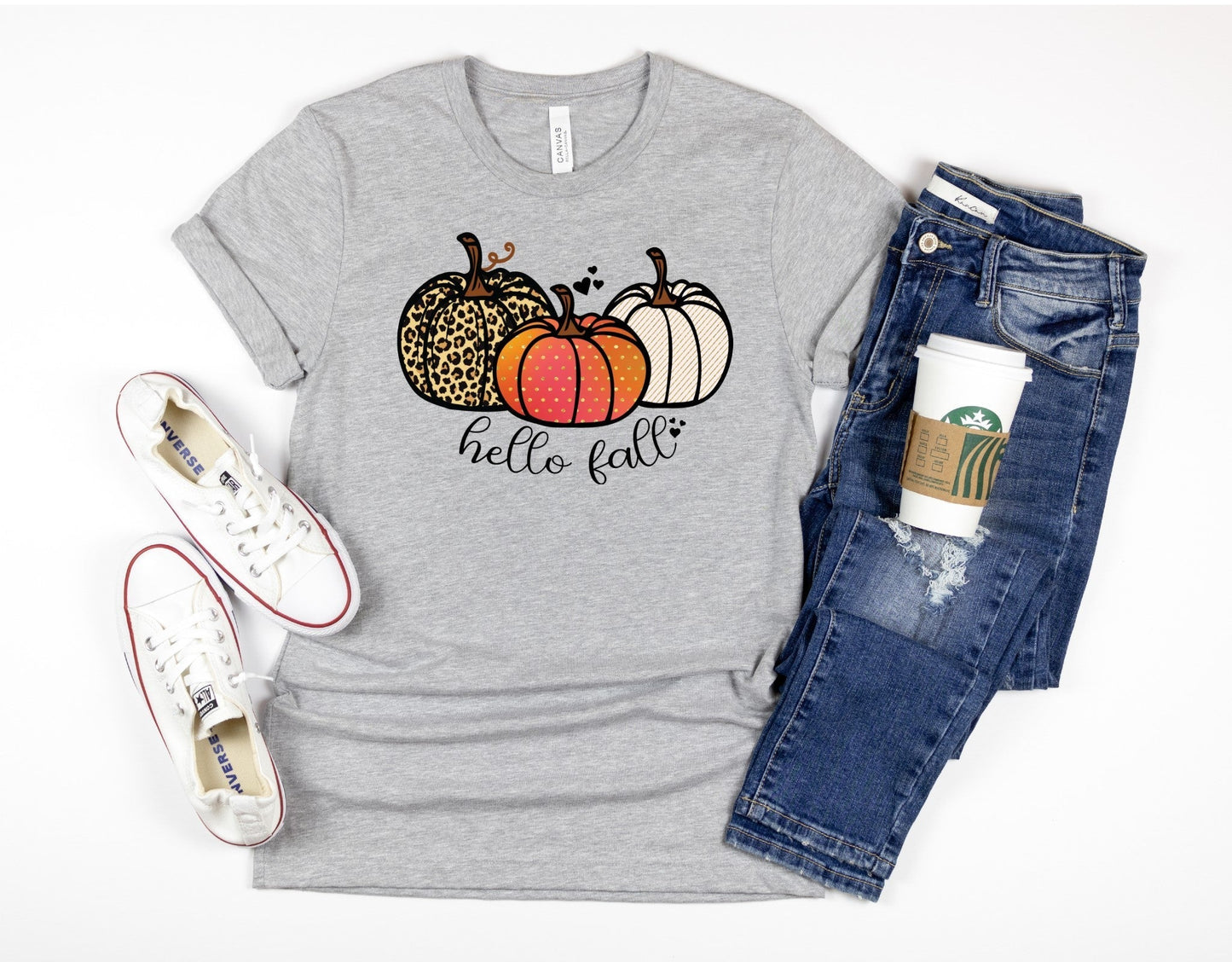 Hello Fall, Pumpkin Shirt, Leopard Pumpkin Shirt T-Shirt