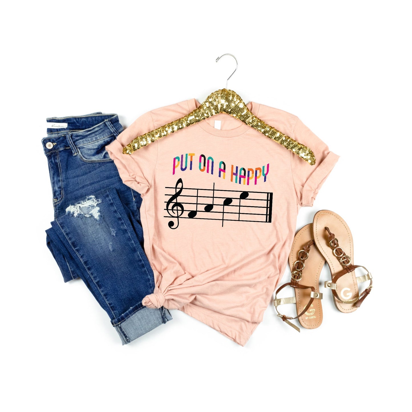Put on a Happy Face Tshirt, Choir Teacher Shirt, Music Lover Shirt, Piano Shirt, Musician Gift, Piano Teacher Gift, Music Teacher Gift, Band T-Shirt