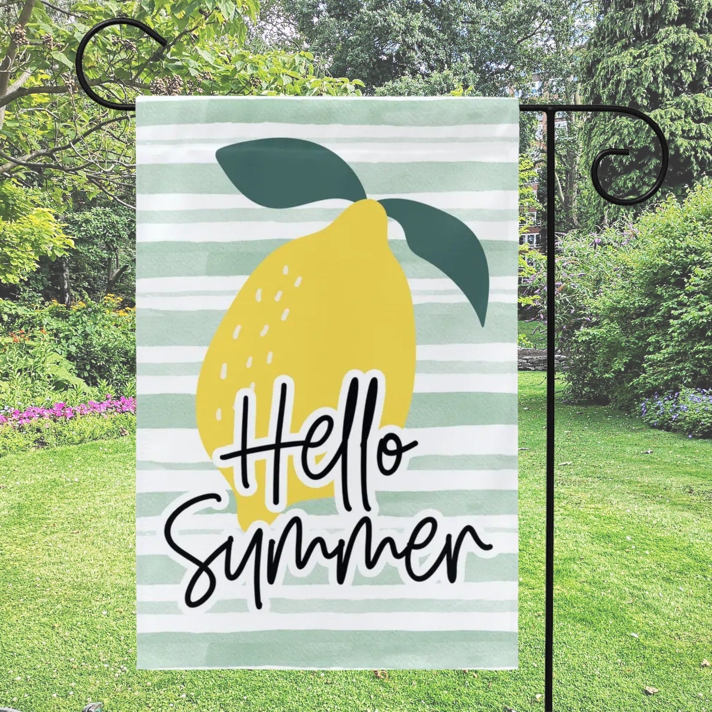 Hello Summer Lemon Garden Flag Flag