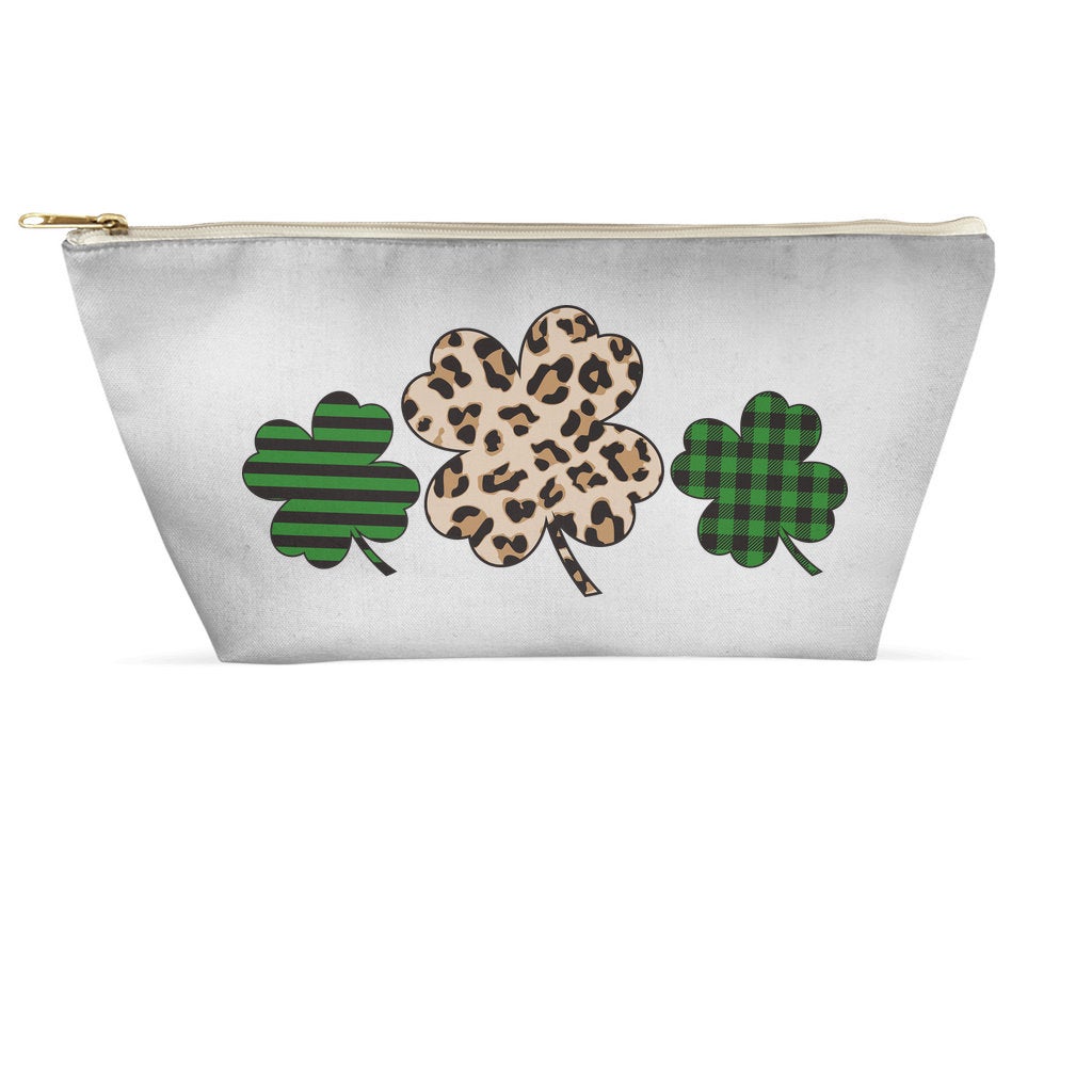 St Patricks Day Accessory Pouches, Leopard Print Shamrock, Buffalo Print Shamrock, St Patricks Gift, St Pattys Day