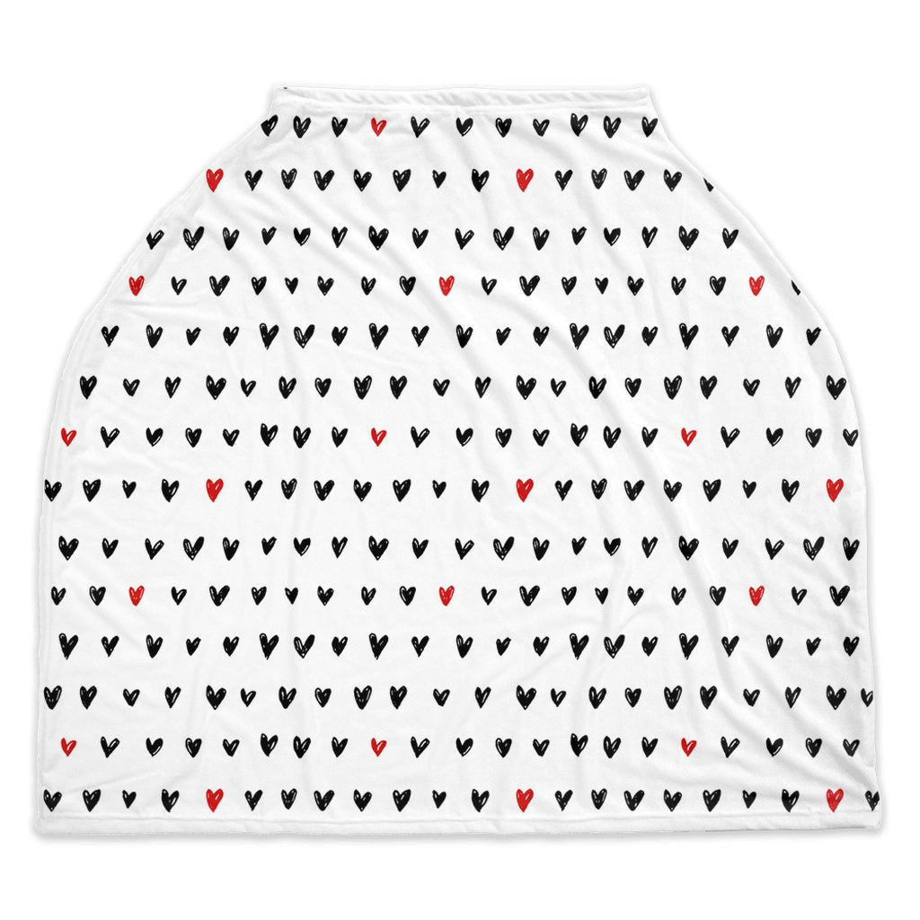 Nursing Covers, Breastfeeding Cover, New Baby Gift, Infinity Scarf, Car Seat Cover, Shopping Cart Cover, Newborn Gift, Heart, Valentines Day Nursing Cover