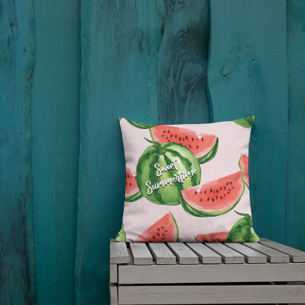 Watermelon Pillow, Sweet Summertime, Couch Throw Pillow, Fruit Pillow, Summer Pillow