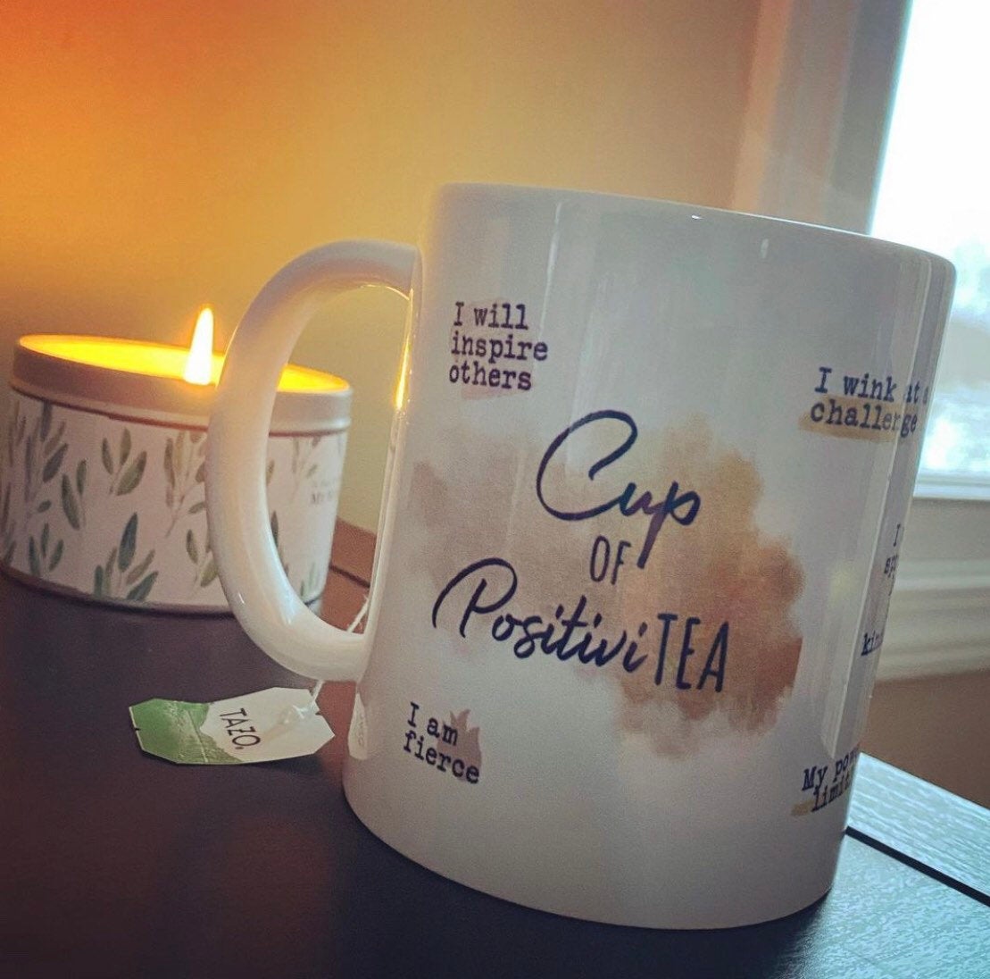 Cup Of PositiviTEA, Motivational Mug, Inspirational Saying, Self Care, Encouragement Gift, Tea Lover Gift, Positivity Mug, Inspirational Mug