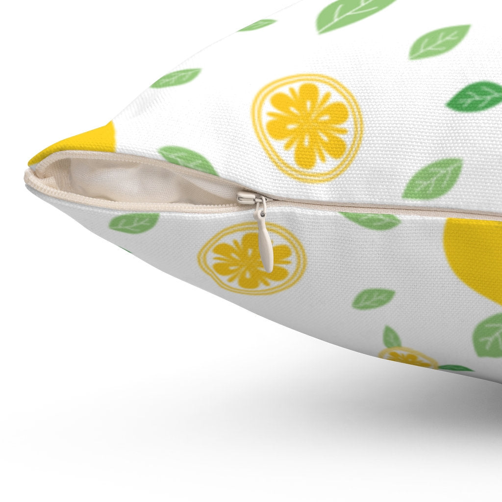 Lemon Throw Pillow, Lemon Pillow, Lemon Couch Pillow, Lemon Square Pillow, Spun Polyester Square Pillow Pillow