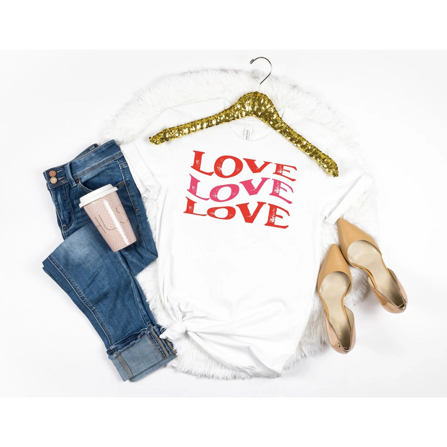 Love Love Love Tshirt, Valentines Day Tshirt T-Shirt