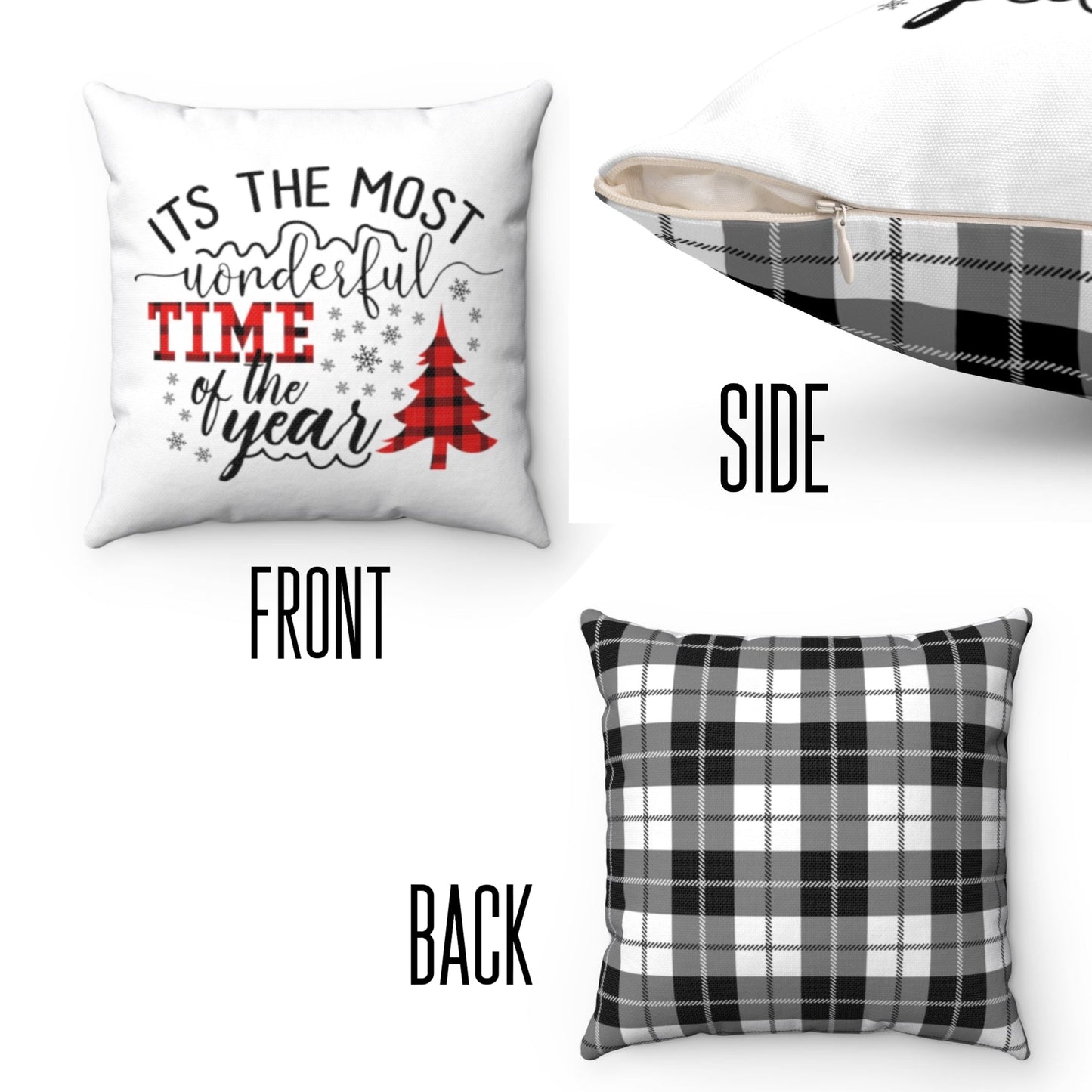 Its The Most Wonderful Time of the Year Square Pillow & Insert Home Decor