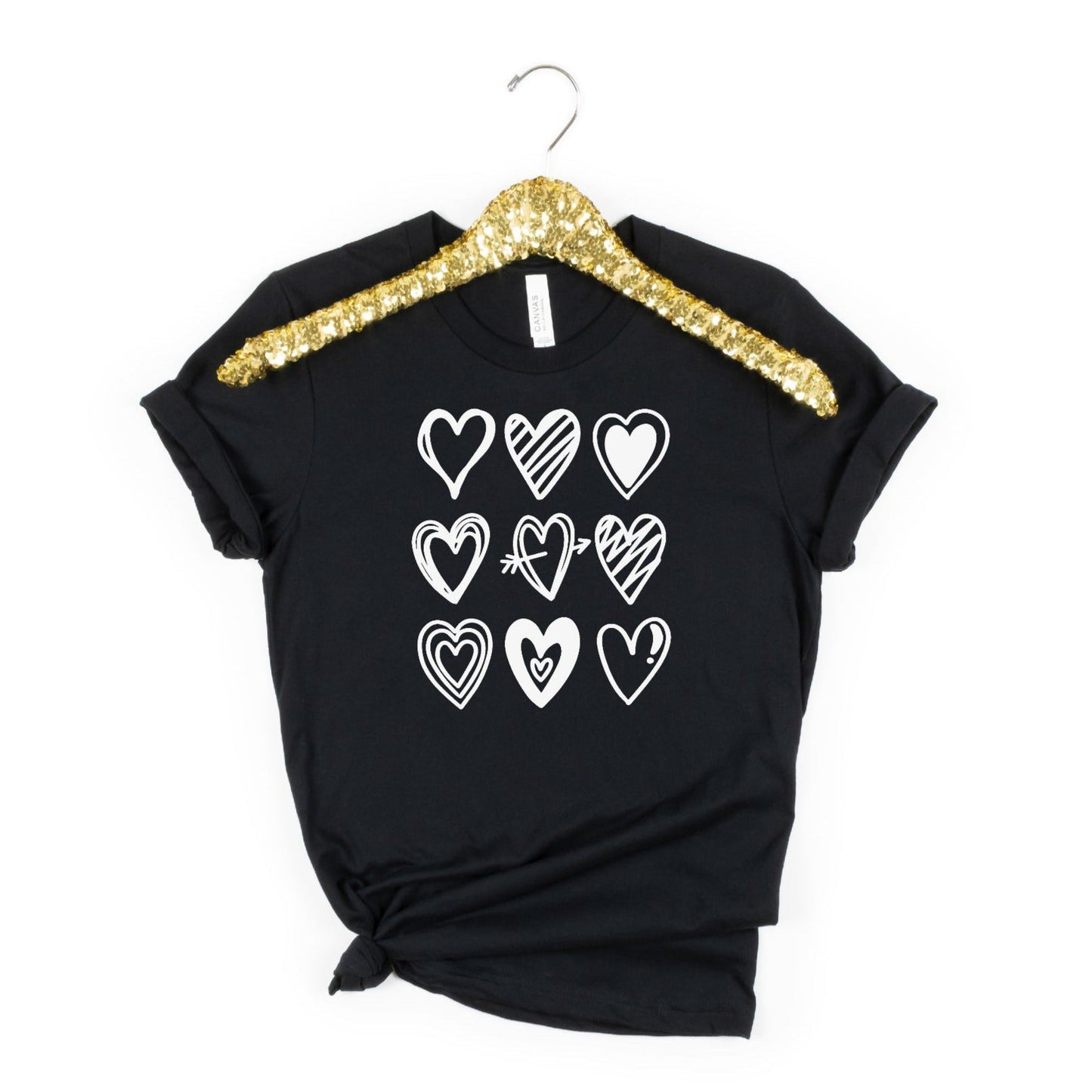 Sketched Stacked Hearts Valentines Shirt - Premium T-Shirt - Just $21.50! Shop now at Nine Thirty Nine Design