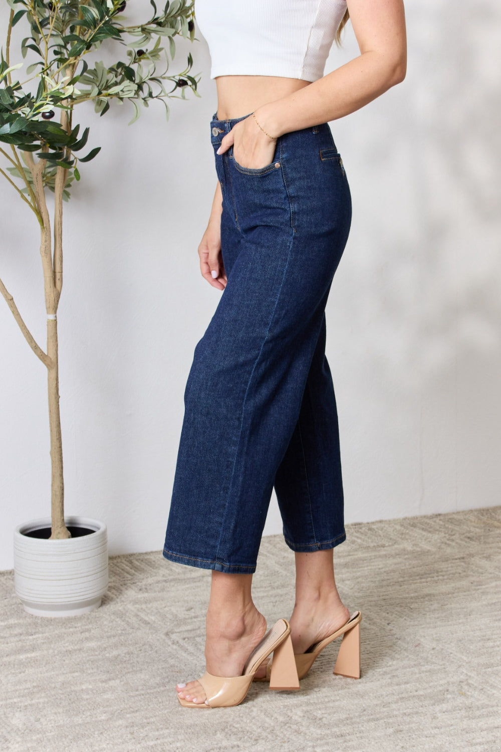 Judy Blue Full Size High Waist Cropped Wide Leg Jeans - Premium  - Just $64! Shop now at Nine Thirty Nine Design