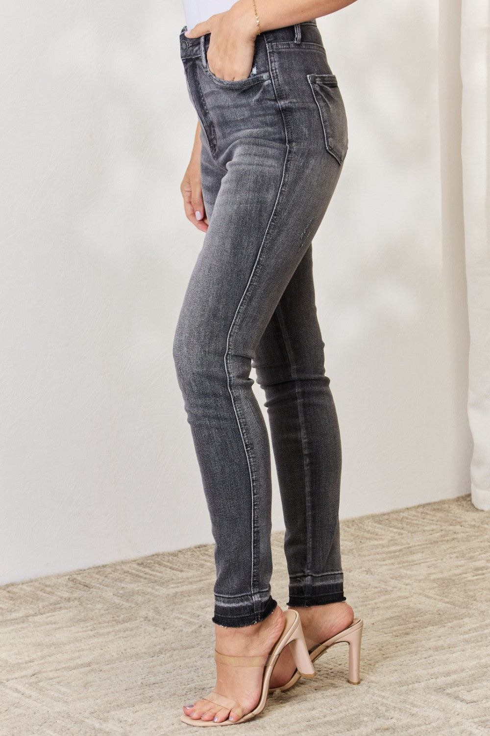 Judy Blue Full Size High Waist Tummy Control Release Hem Skinny Jeans - Premium  - Just $48.76! Shop now at Nine Thirty Nine Design