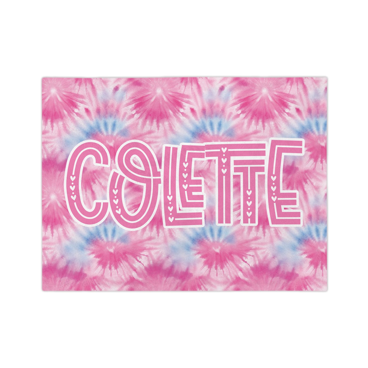 Personalized Pink and Blue Tie Dye Styled Velveteen Microfiber Blanket Home Decor