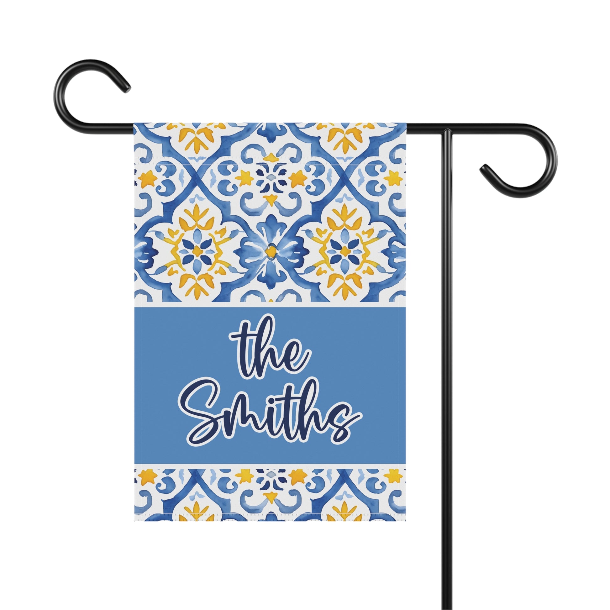Blue and Yellow Personalized Garden Flag Home Decor