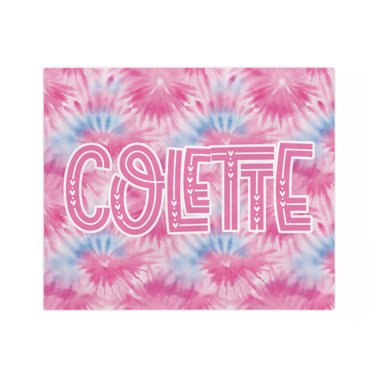 Personalized Pink and Blue Tie Dye Styled Velveteen Microfiber Blanket Home Decor