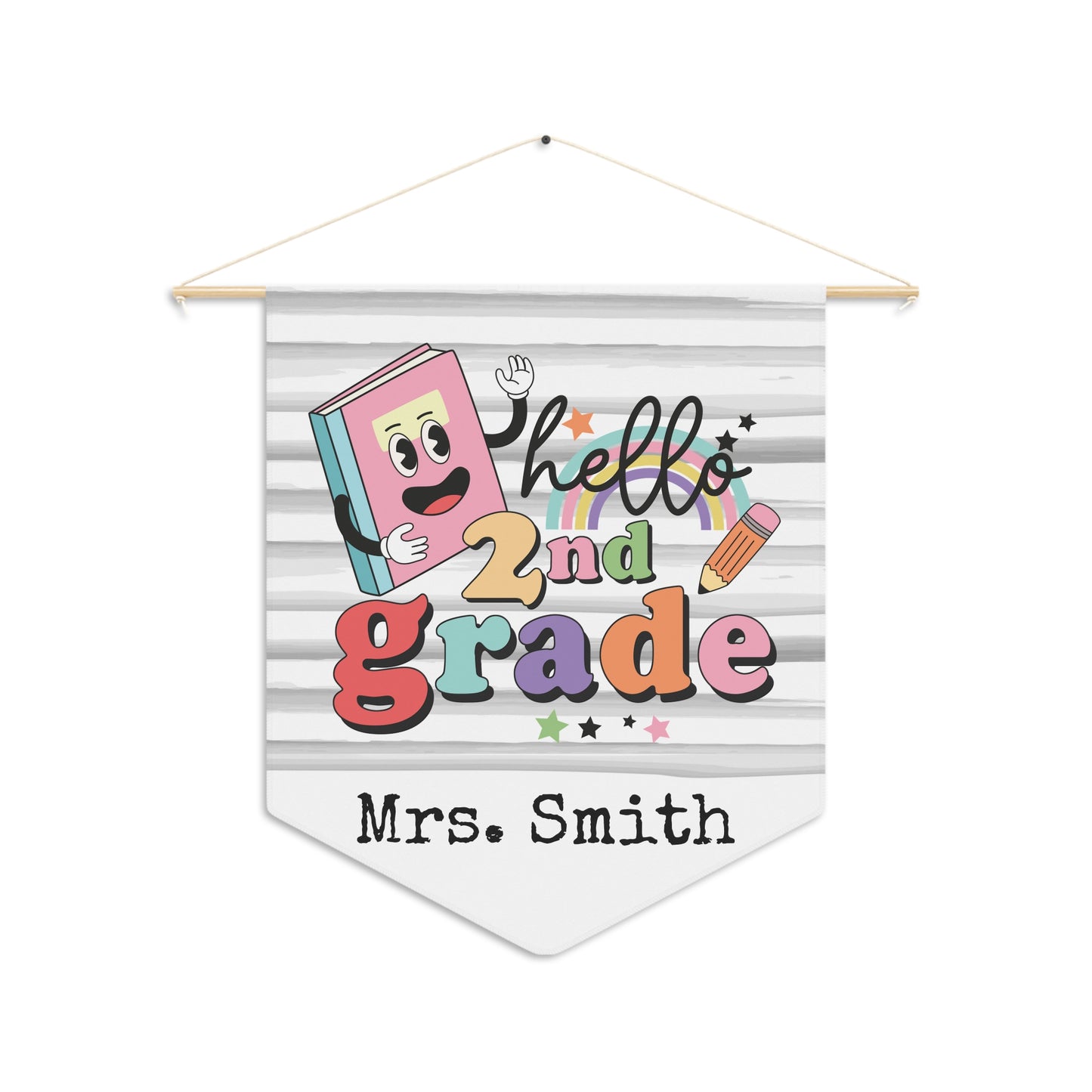 Hello 2nd Grade Classroom Decor Pennant