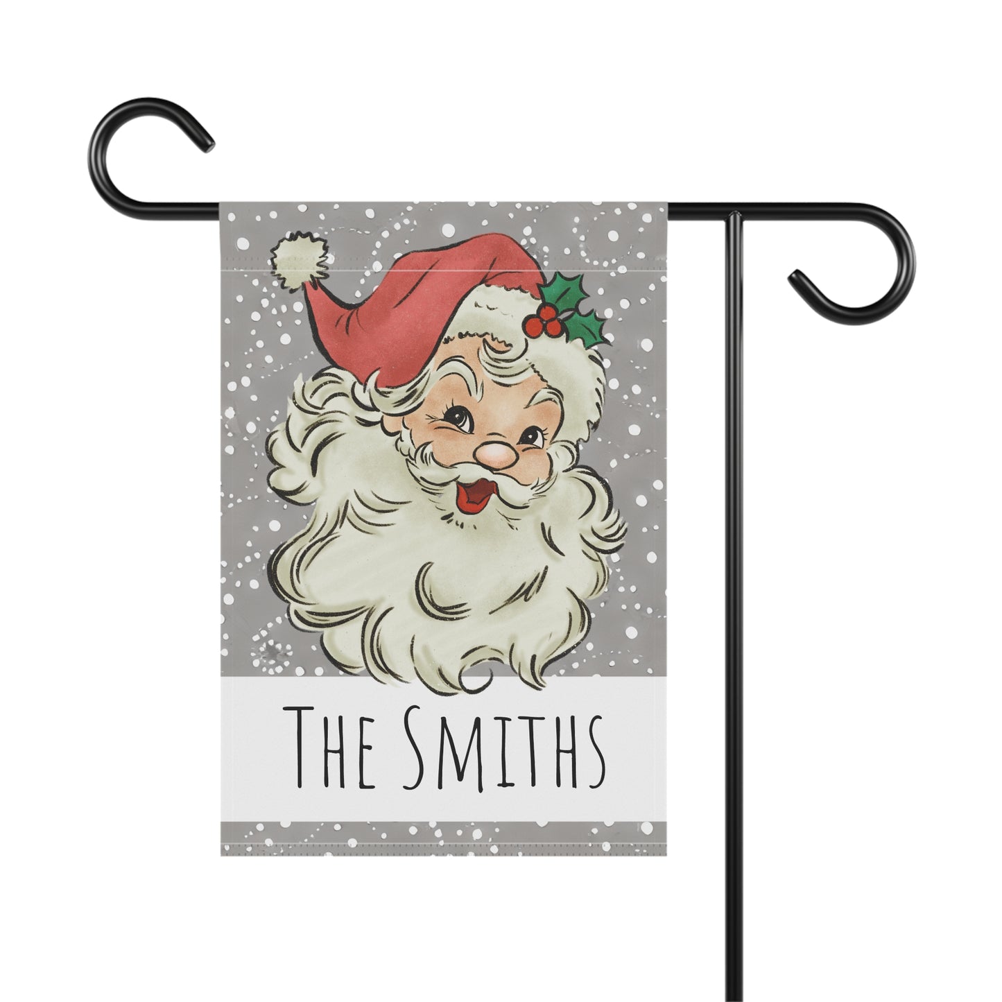 Vintage Santa Winter Personalized Garden Flag Home Decor