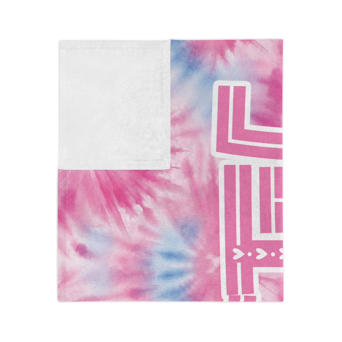 Personalized Pink and Blue Tie Dye Styled Velveteen Microfiber Blanket Home Decor