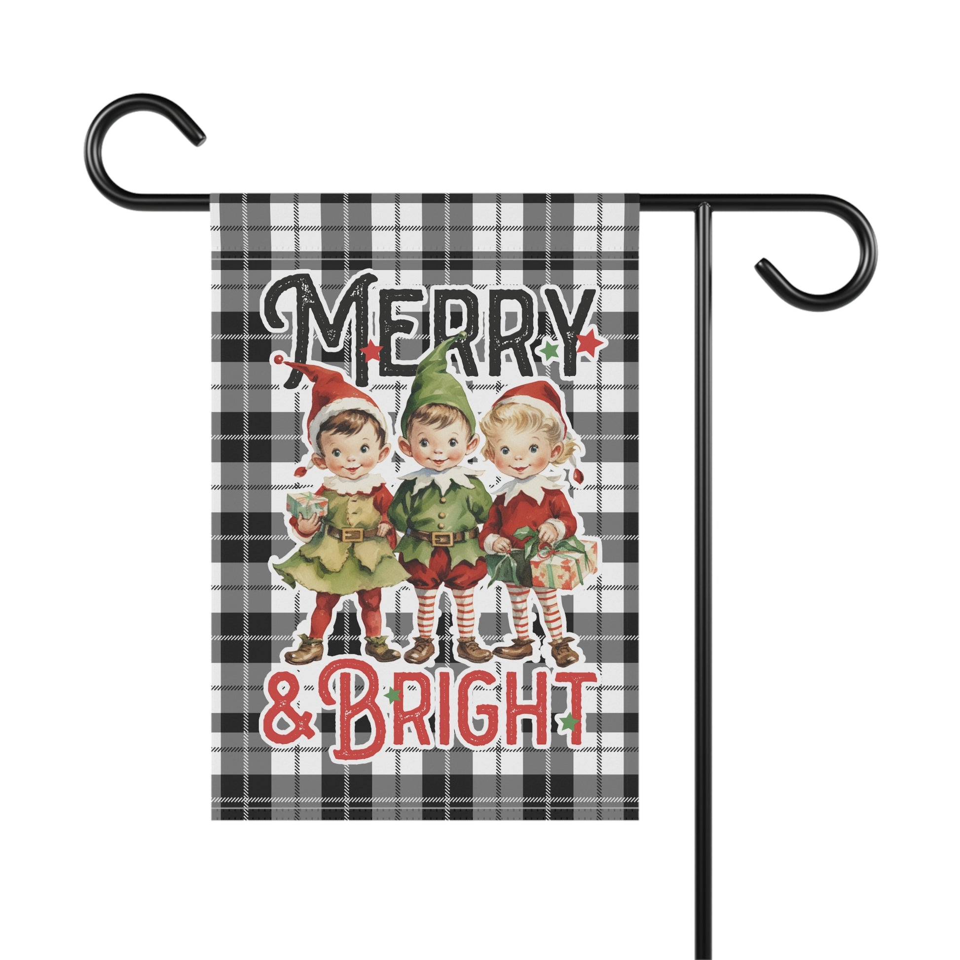 Merry & Bright Elf Christmas Garden Flag - Premium Home Decor - Just $21.50! Shop now at Nine Thirty Nine Design