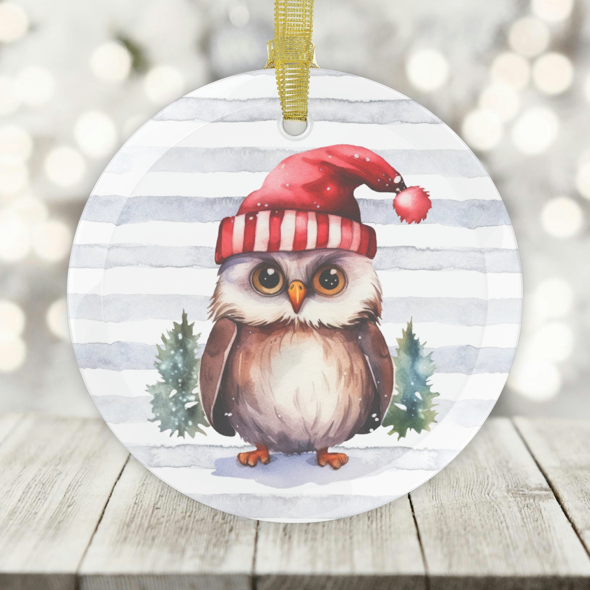 Glass Owl Ornament, Owl Gift, Owl Tree Decor, Owl Lover, Winter Owl, Christmas Ornament - Premium Home Decor - Just $18.50! Shop now at Nine Thirty Nine Design