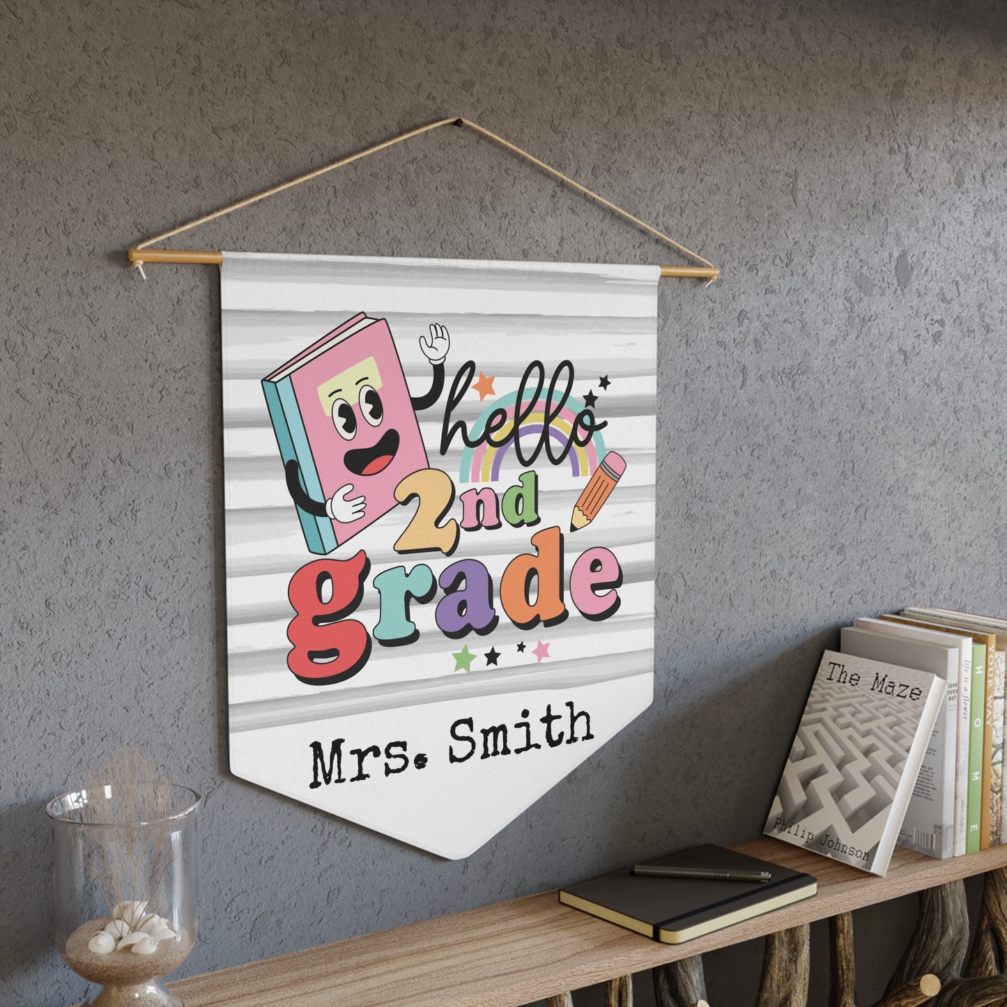 Hello 2nd Grade Classroom Decor Pennant