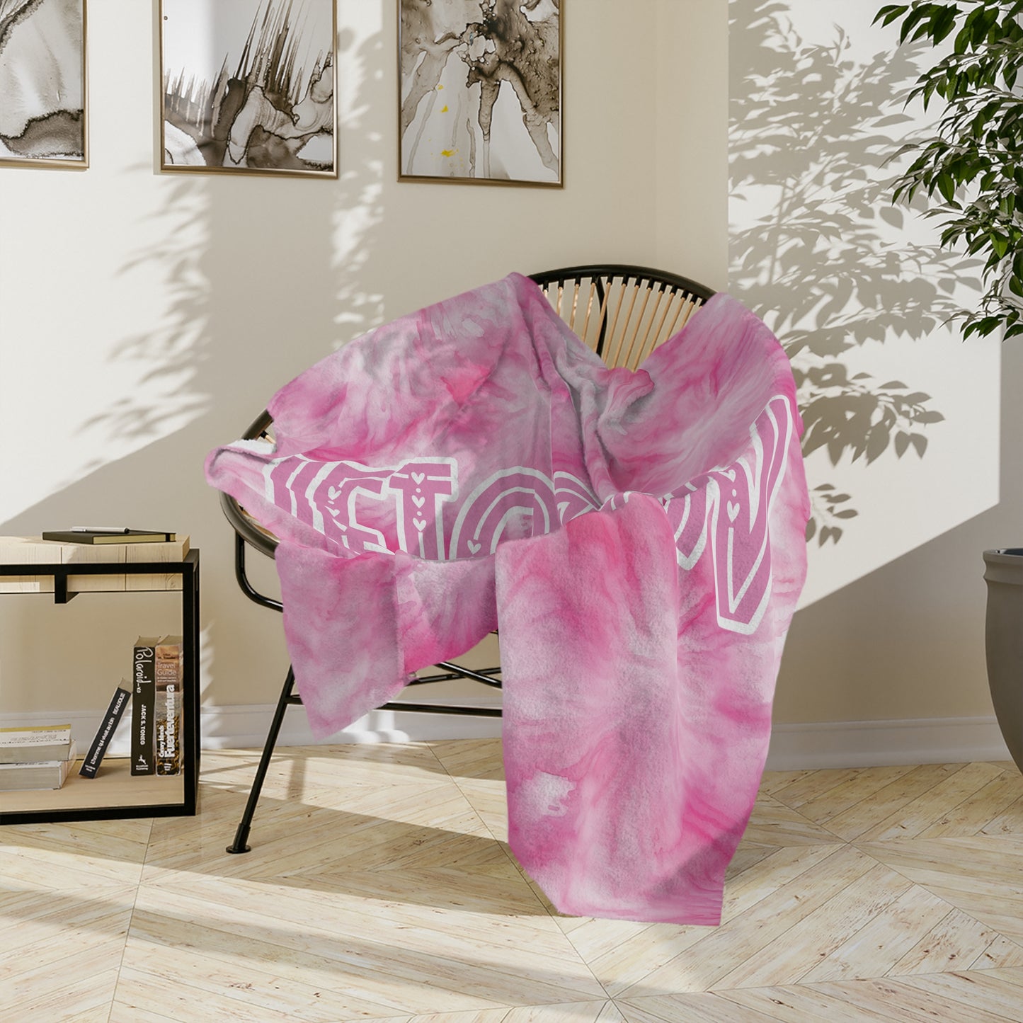 Personalized Pink Tie Dye Velveteen Microfiber Blanket - Premium Home Decor - Just $29.50! Shop now at Nine Thirty Nine Design