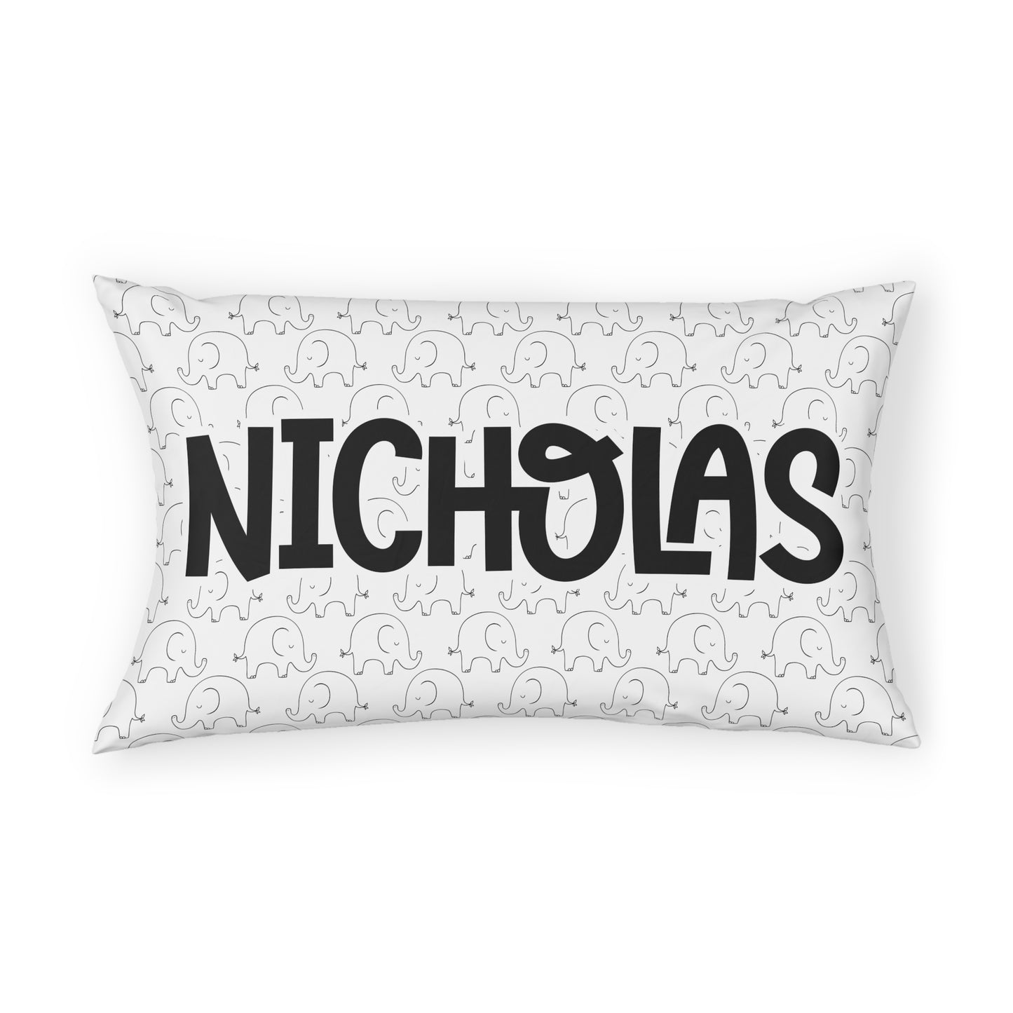Personalized Black and White Elephant Pillowcase - Premium Home Decor - Just $22.50! Shop now at Nine Thirty Nine Design