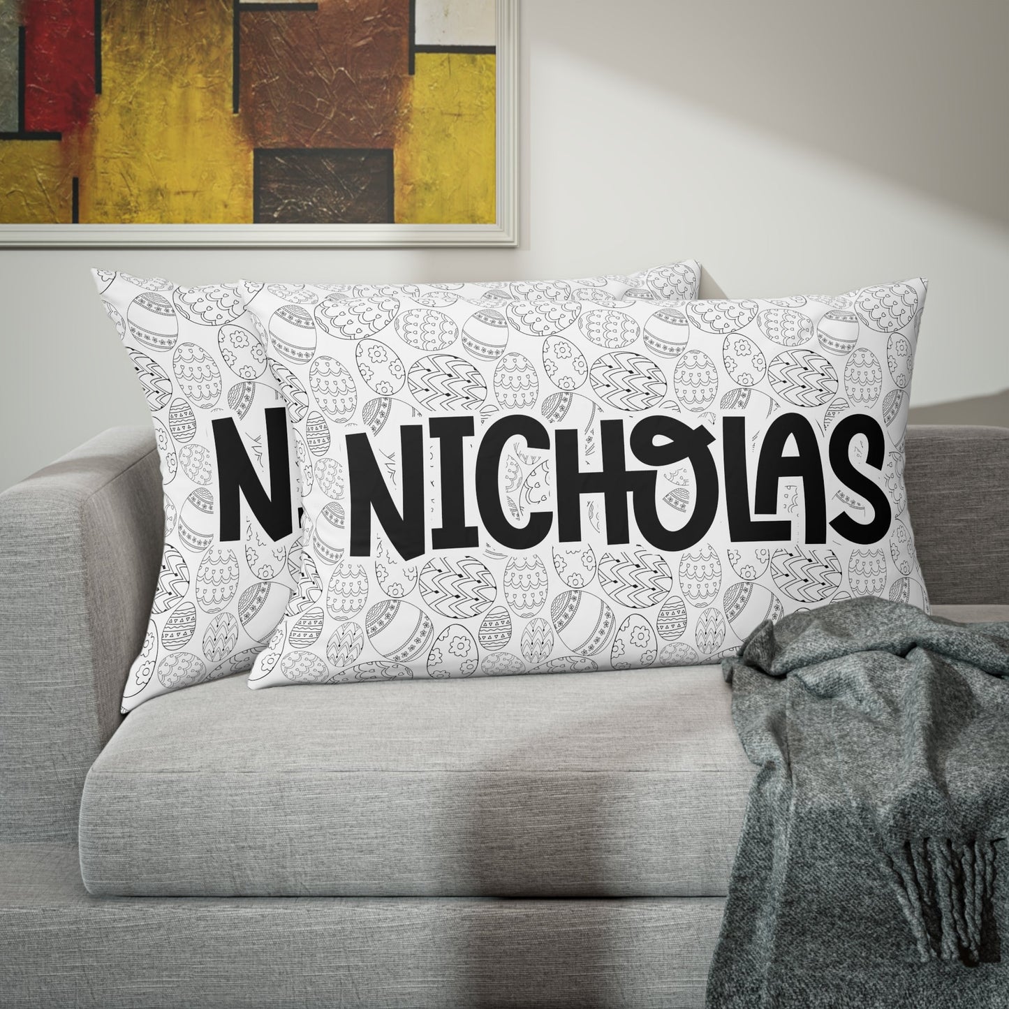 Personalized Easter Egg Pillow Case - Premium Home Decor - Just $22.50! Shop now at Nine Thirty Nine Design