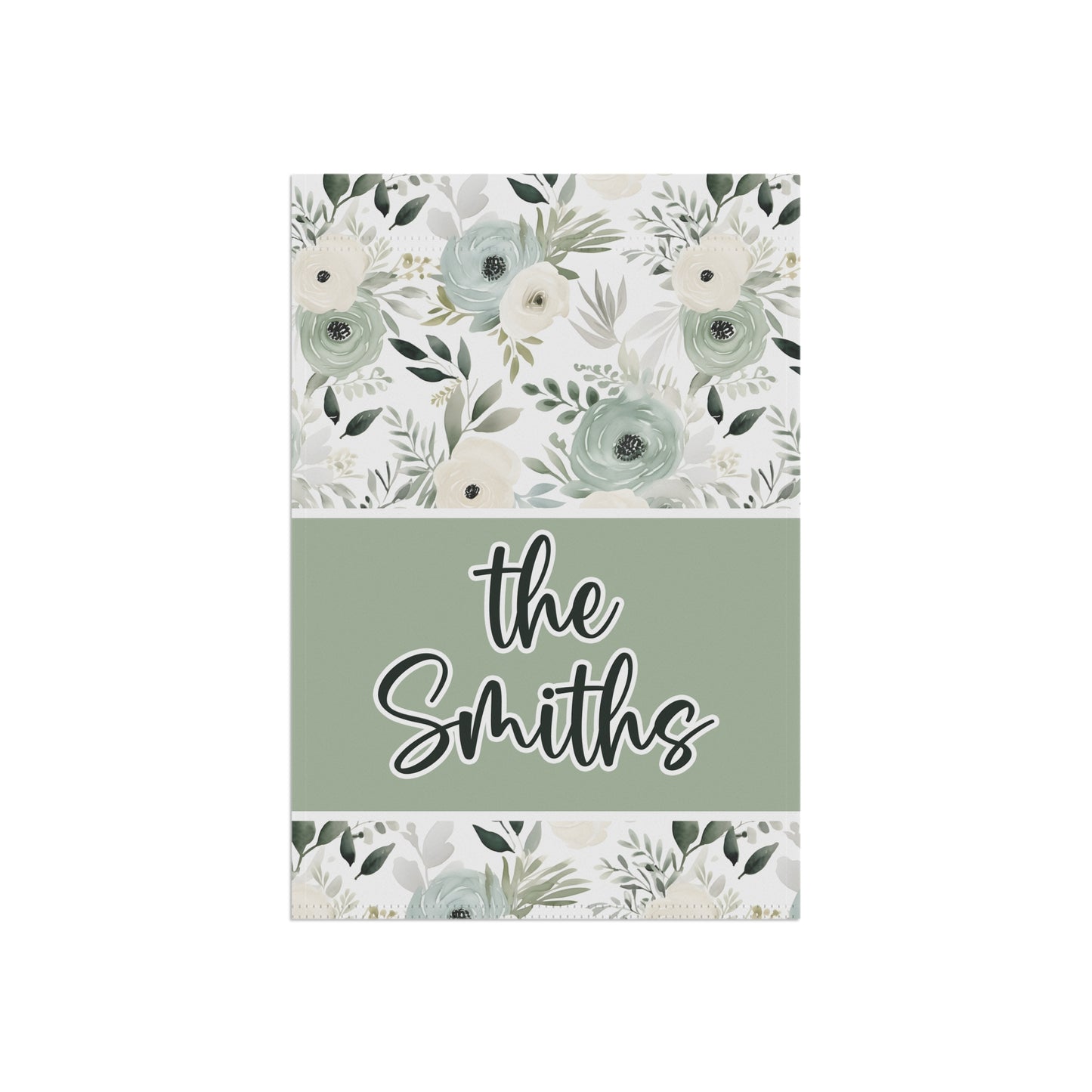 Personalized Sage Green Garden Flag Home Decor