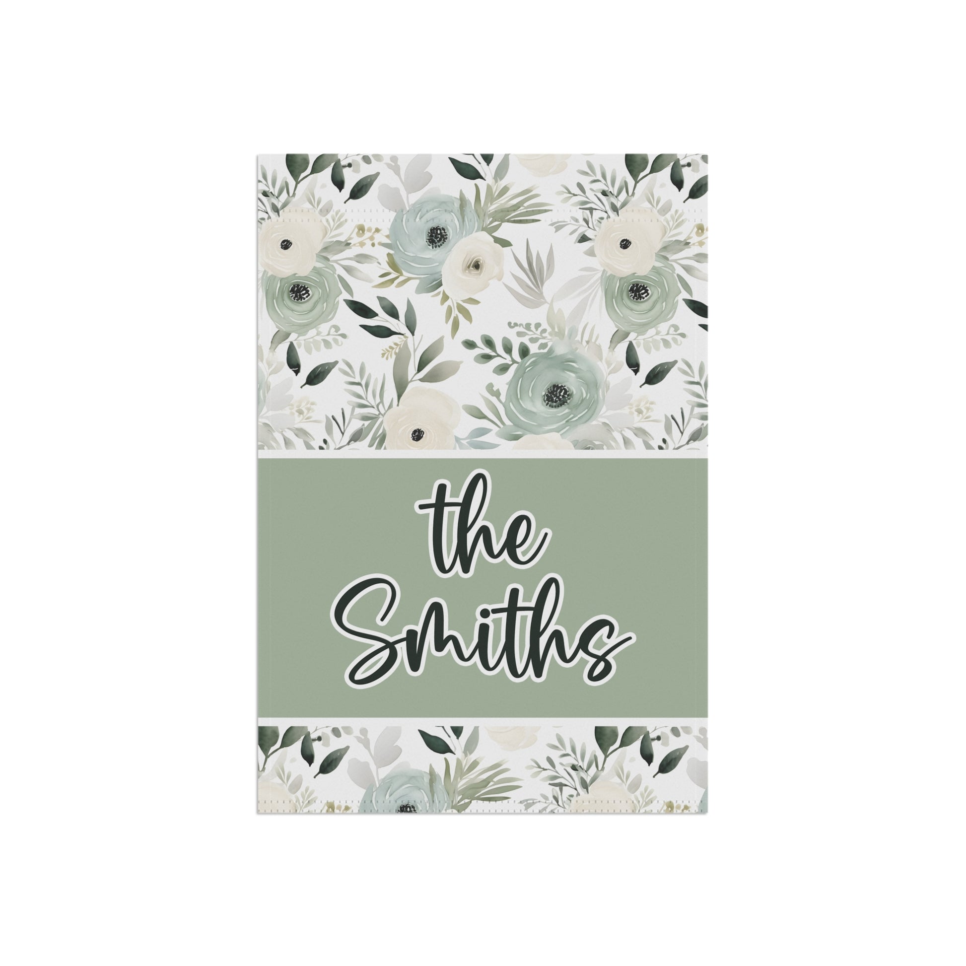 Personalized Sage Green Garden Flag Home Decor