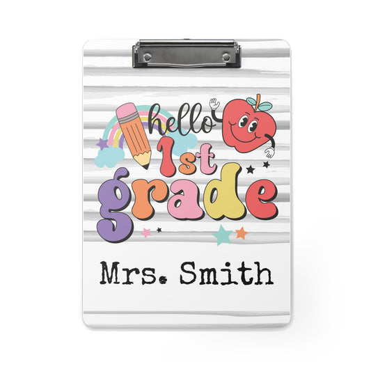 Personalized Teacher Clipboard, Teacher Appreciation Gift, Custom Monogram Clip Board, Retro, Monogram Teacher Gift, Back to School