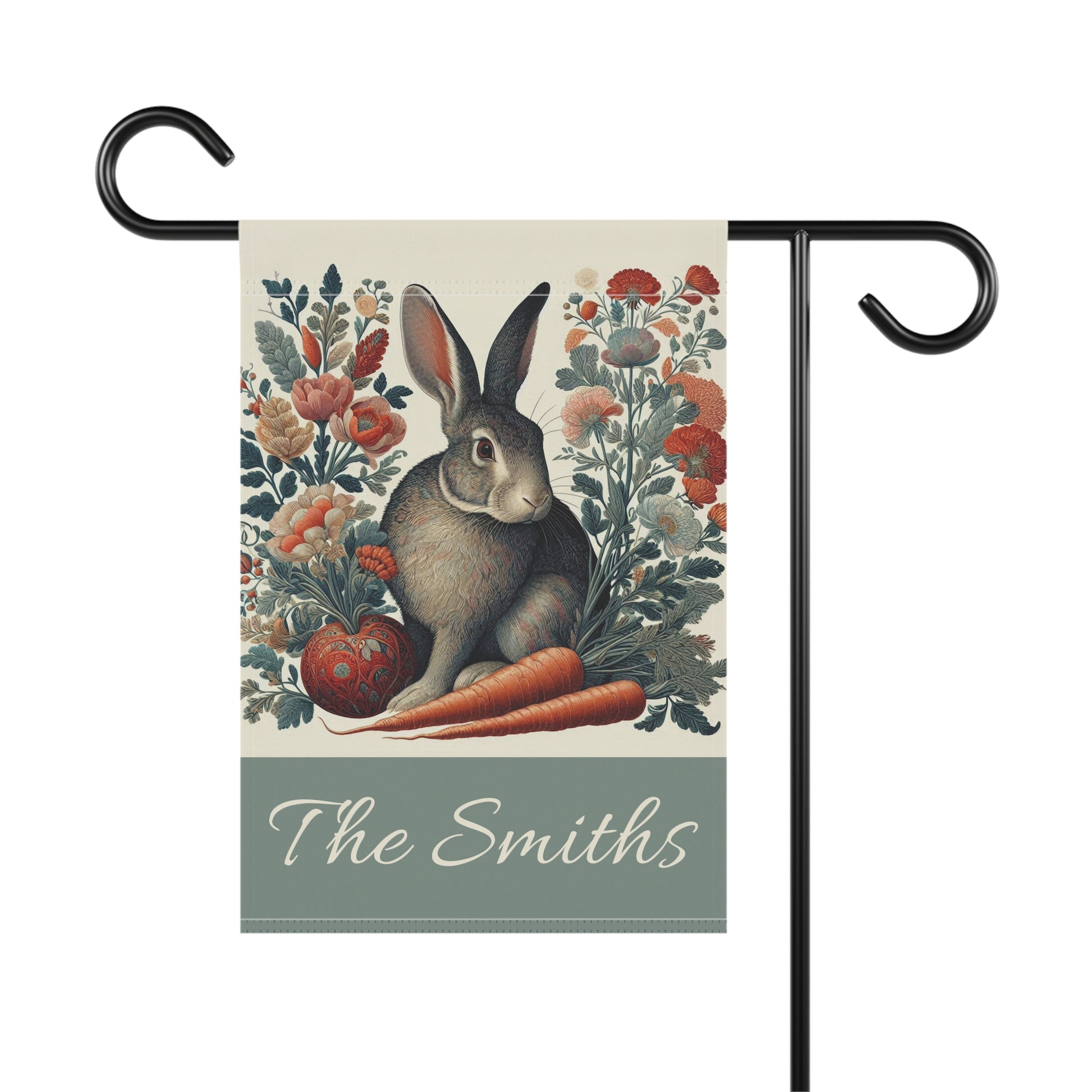 William Morris Personalized Easter Rabbit Garden Flag for Spring Home Decor