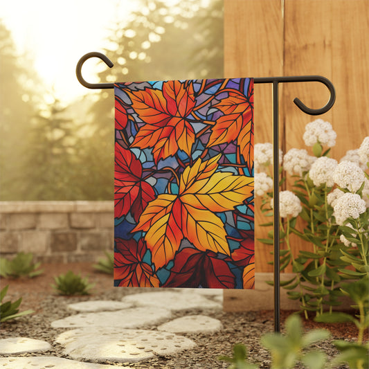 Fall Leaves Stained Glass Styled Garden Flag - Premium Home Decor - Just $21.50! Shop now at Nine Thirty Nine Design