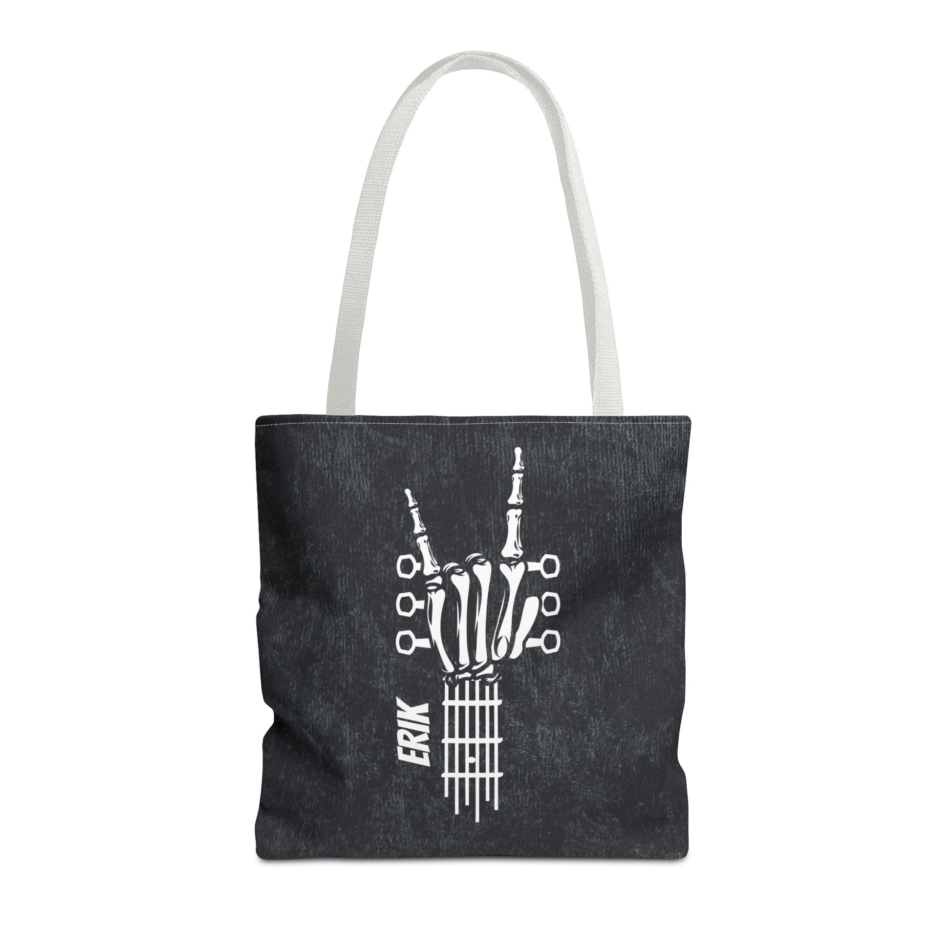 Personalized Skeleton Rock On Hand Guitar Tote Bag Bags