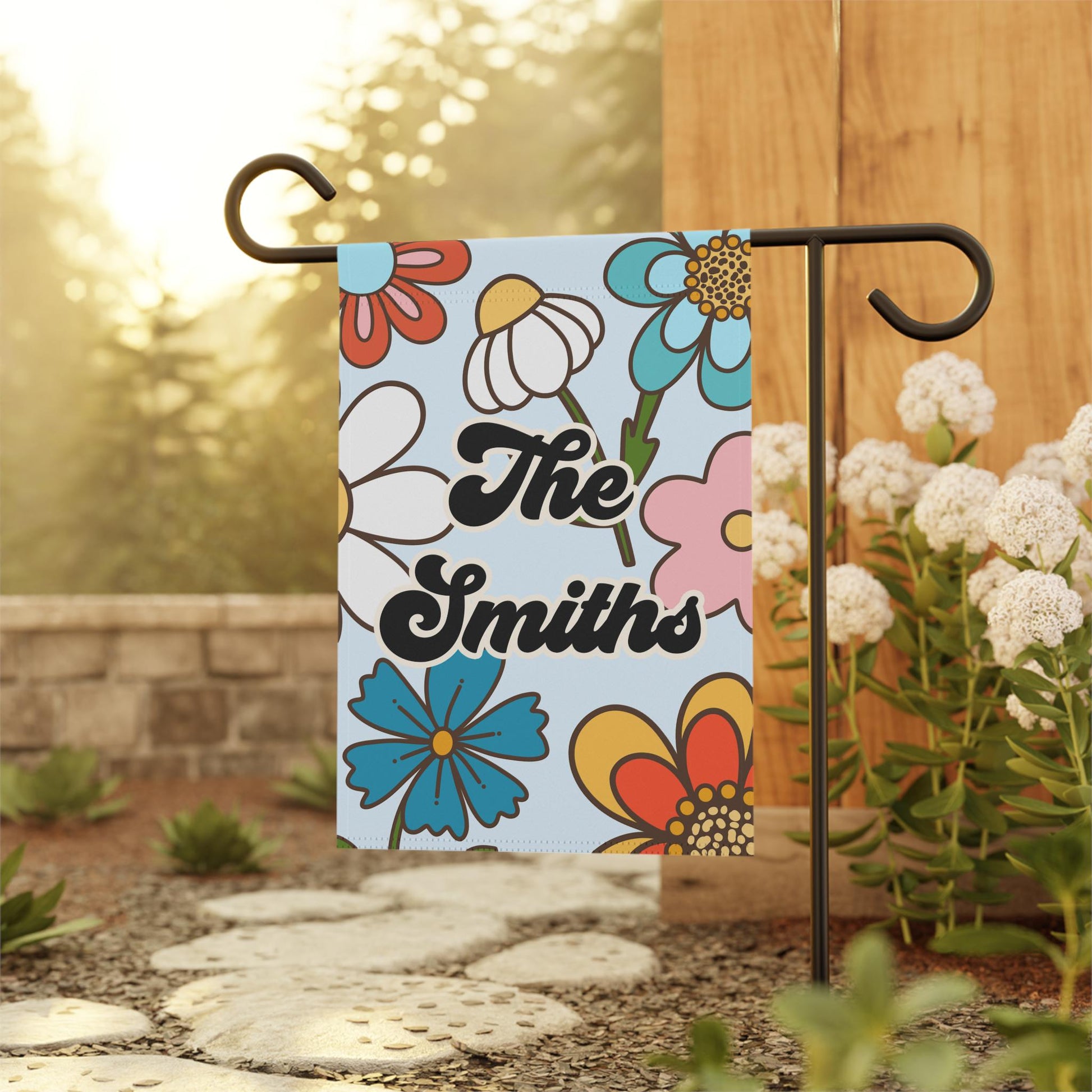 Personalized Retro Flower Garden and Gouse Flag Flags & Windsocks