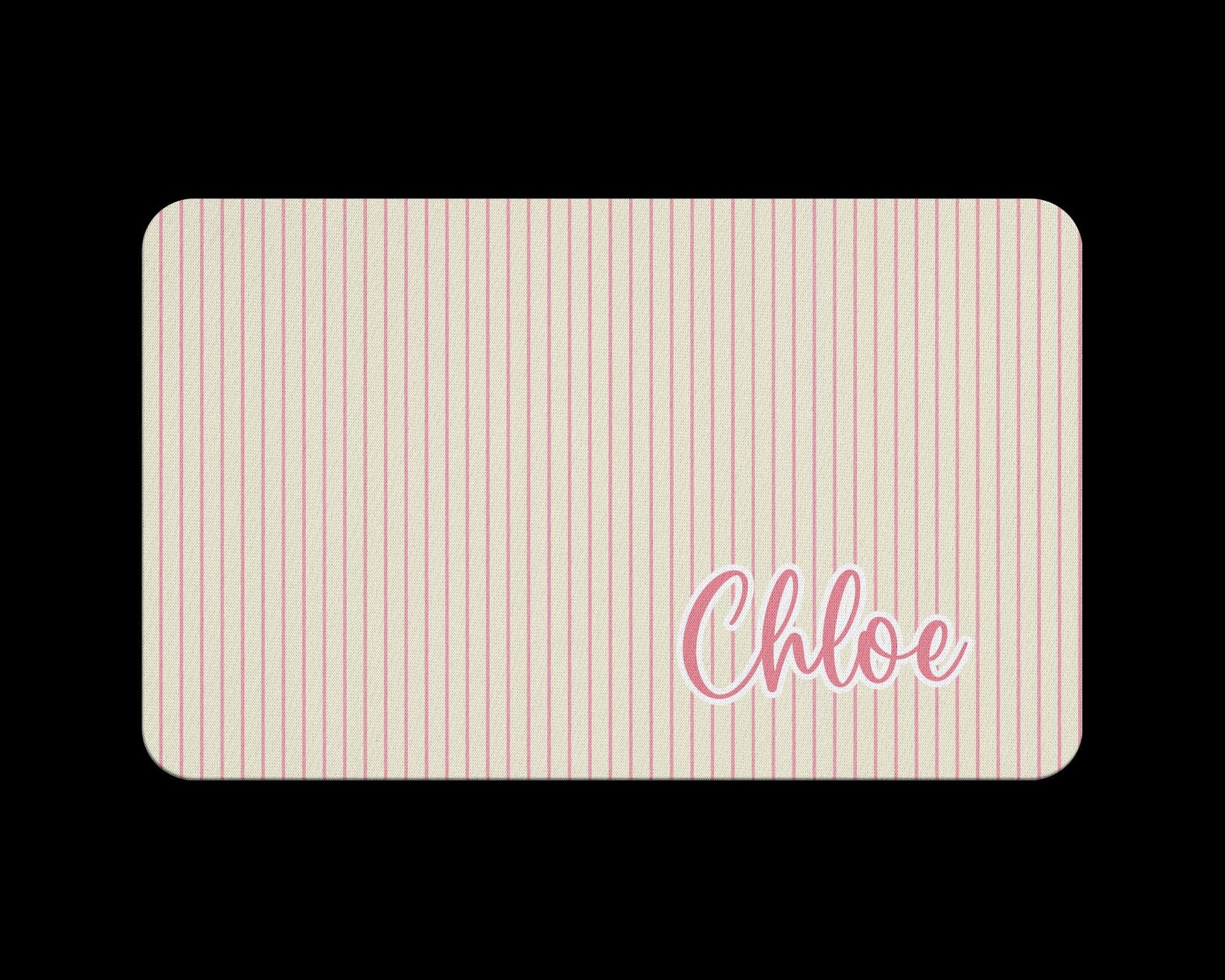 Name Desk Pad, Personalized Mouse Pad, Monogram Preppy Desk Office Decor, Large Desk Blotter, Pink Bow Coquette, Pink Stripes, Office Gifts 