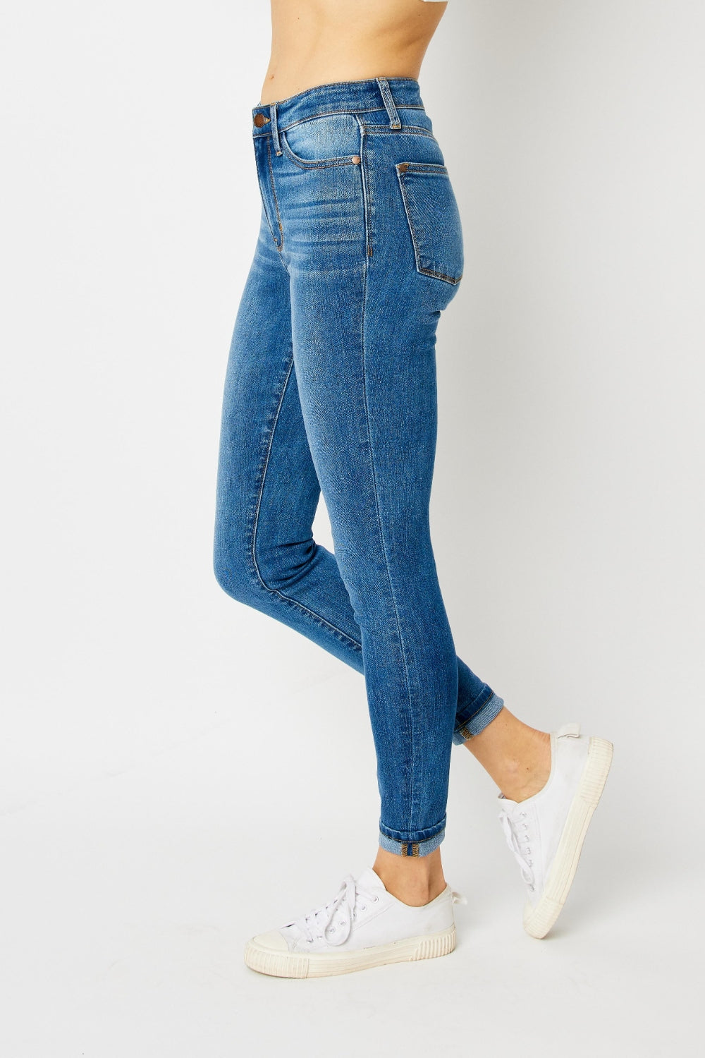 Judy Blue Full Size Cuffed Hem Skinny Jeans - Premium  - Just $61.16! Shop now at Nine Thirty Nine Design