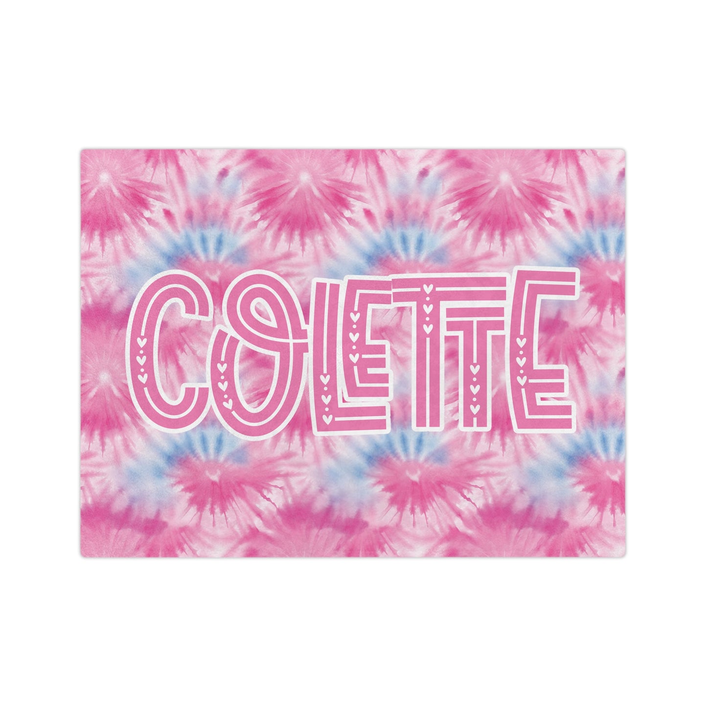 Personalized Pink and Blue Tie Dye Styled Velveteen Microfiber Blanket Home Decor