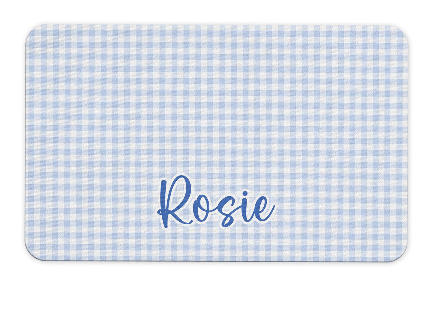 Name Desk Pad, Personalized Mouse Pad, Blue Hydrangea, Pink Bow Coquette Desk Office Decor, Large Desk Blotter,  Mousepad, Office Gifts 