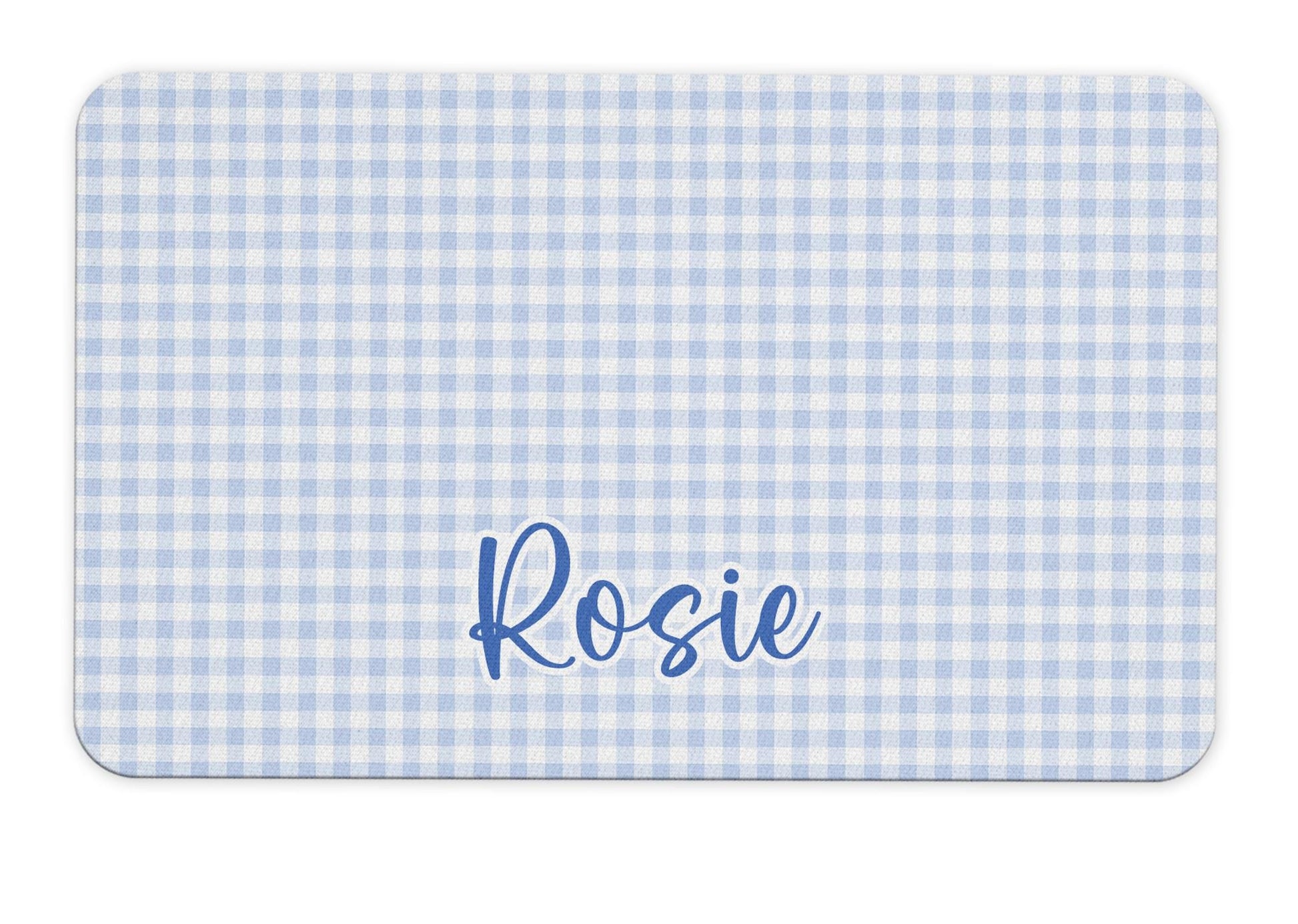 Name Desk Pad, Personalized Mouse Pad, Blue Hydrangea, Pink Bow Coquette Desk Office Decor, Large Desk Blotter,  Mousepad, Office Gifts 