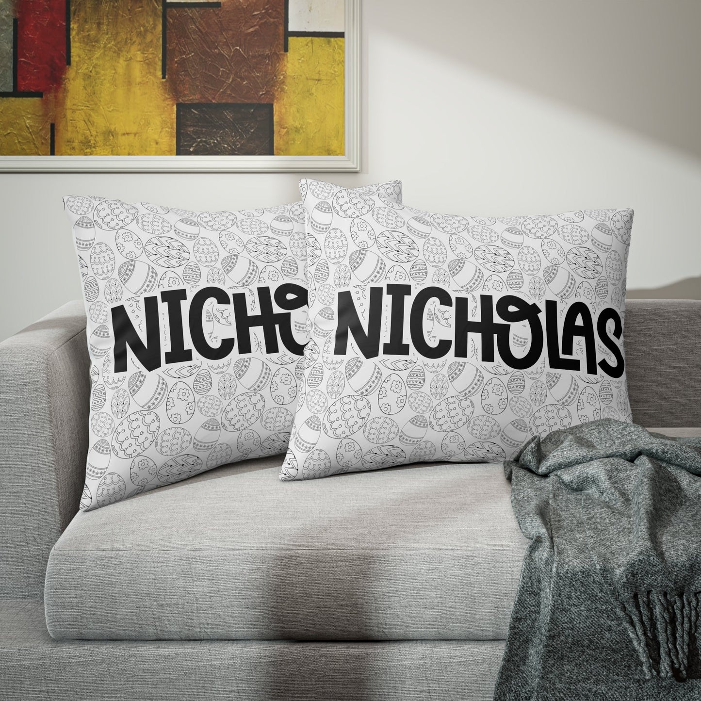 Personalized Easter Egg Pillow Case - Premium Home Decor - Just $22.50! Shop now at Nine Thirty Nine Design