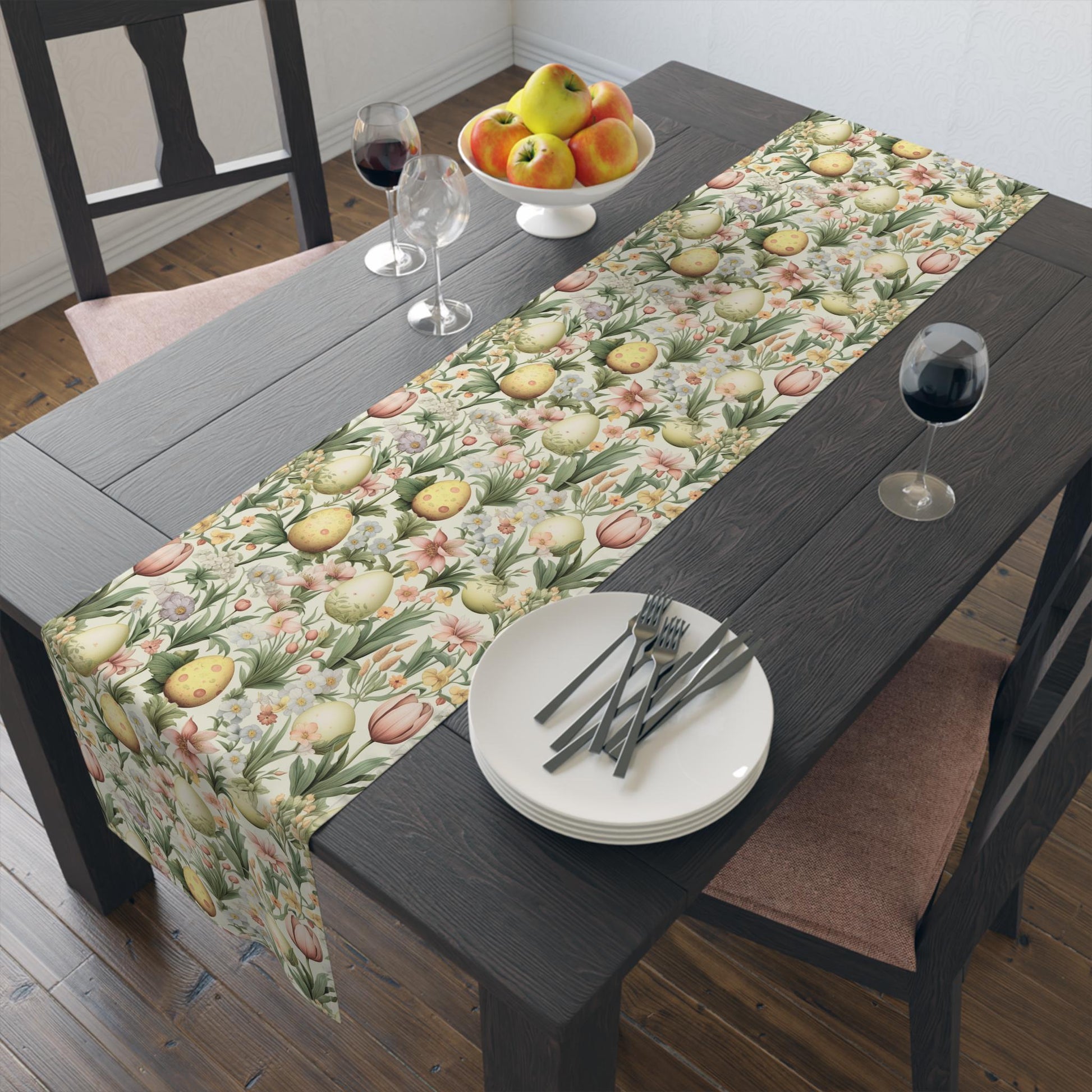 Spring Tulip and Easter Egg Table Runner 